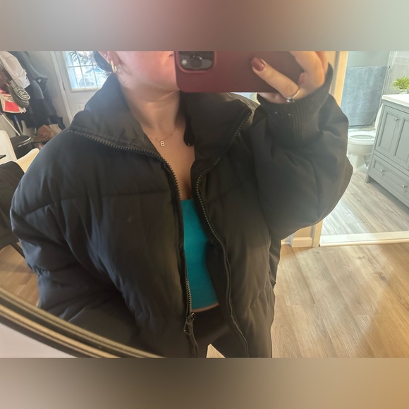 Black Oversized Puffer Jacket - Picture 2 of 4
